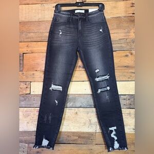 KanCan Black Distressed Skinny Jeans NWT‎ size 9 28
